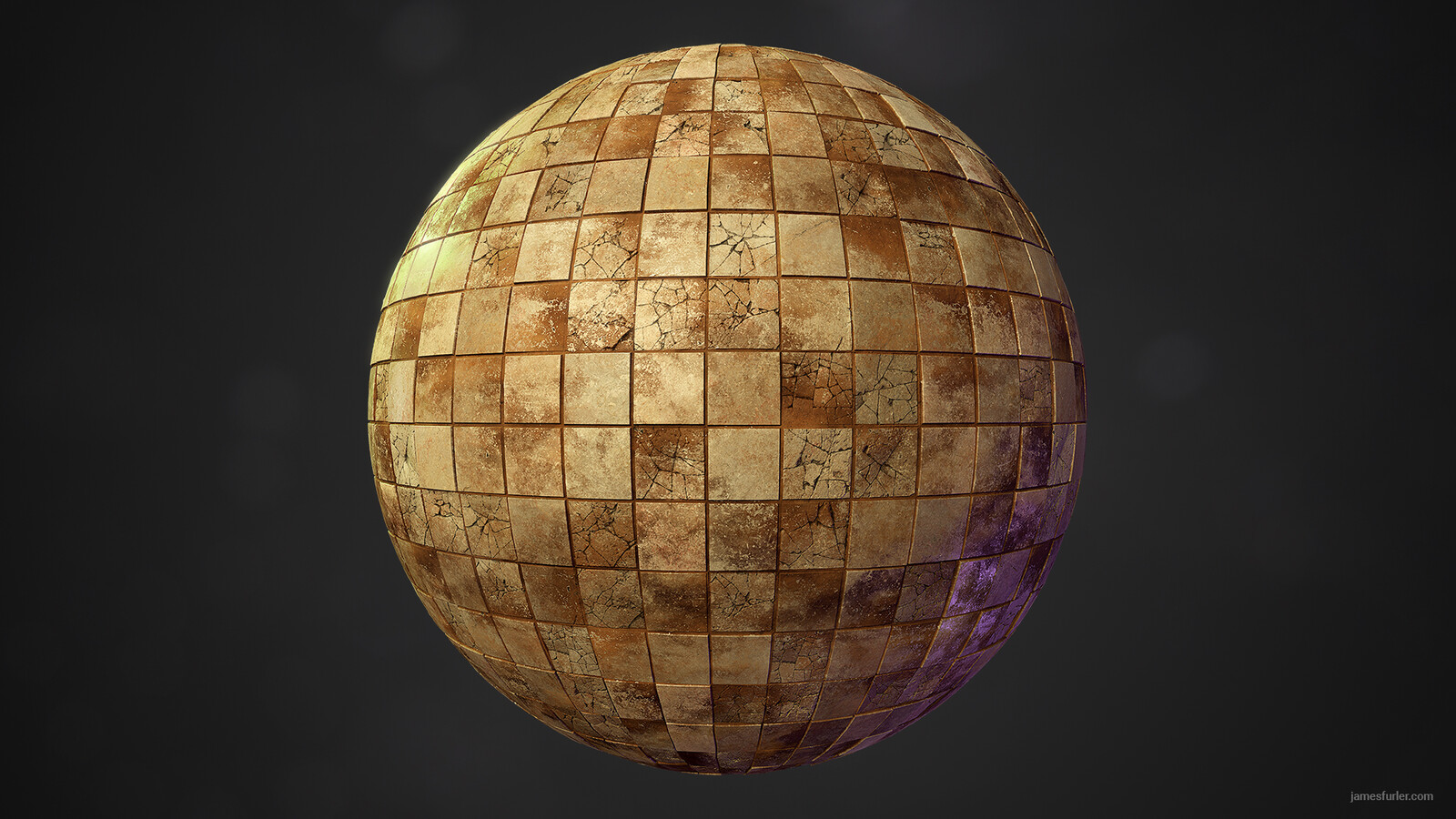 Square Flooring Tiles (Dirty) - Created two variations of differing damage in Mixer, and then used vertex blending in UE4 to blend between