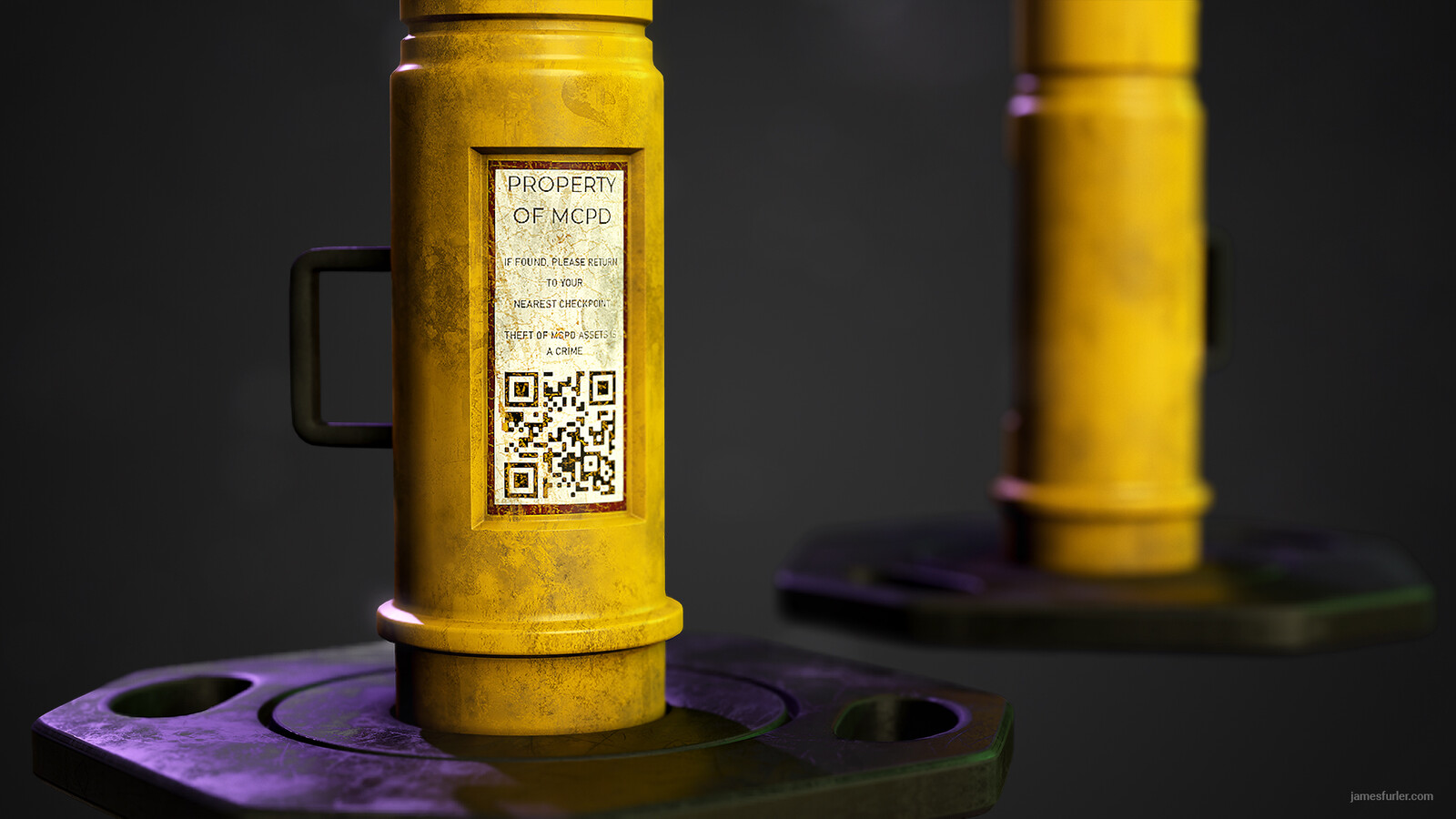 As time started to really run out, I opted to model the Bollard mid-res, which although a little expensive compared to my baked assets, was still fine in my relatively simple scene.
