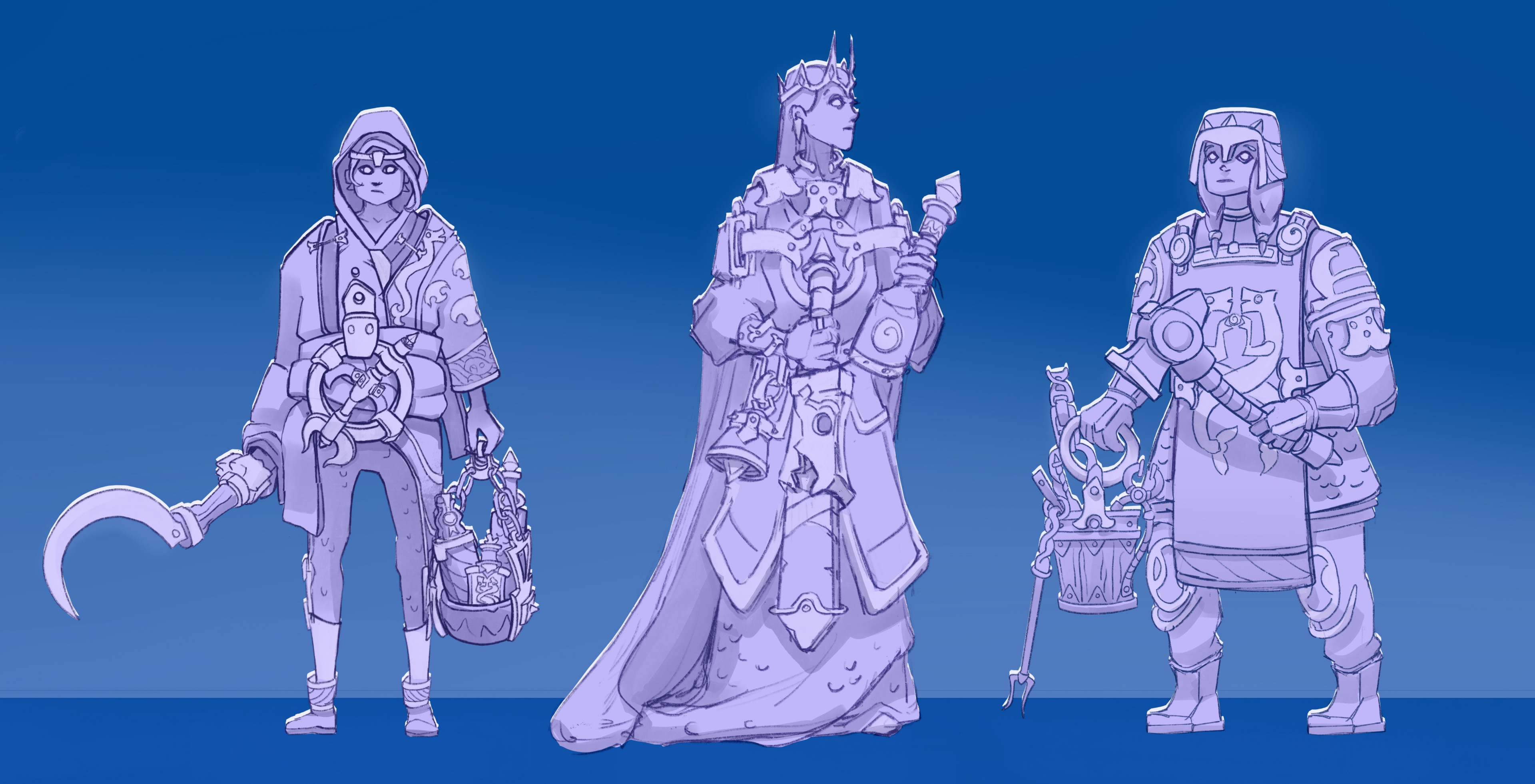 The Potion seller, the Queen and the Smith.