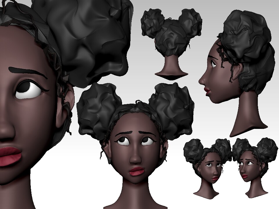 Back Comb Hairstyle  3D model by AlanBah AlanBah d00fd26