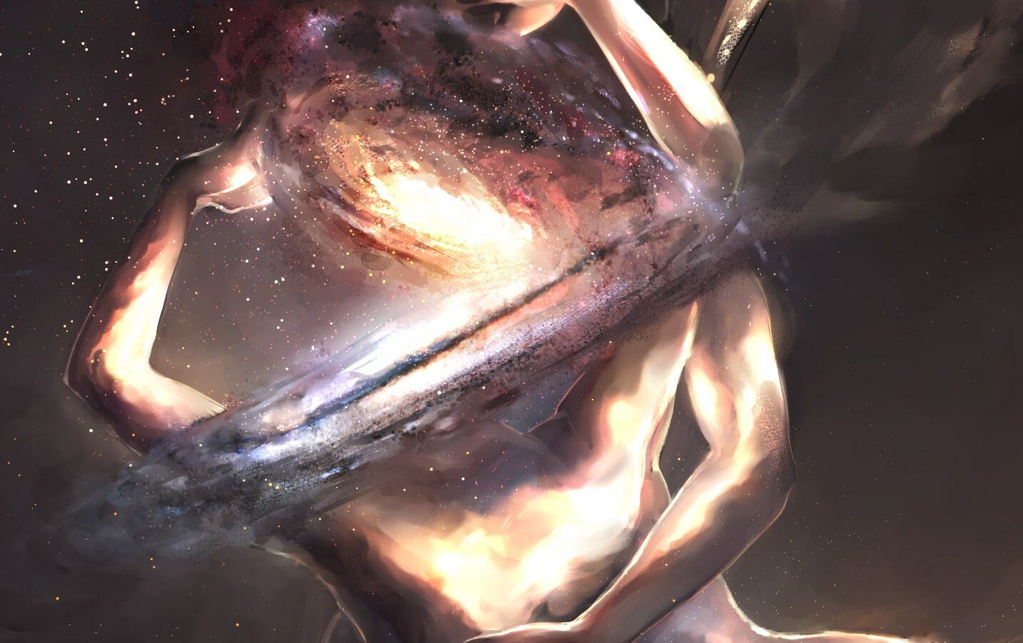 closeup of galaxies. temperature was very important due to the intense galactic cores