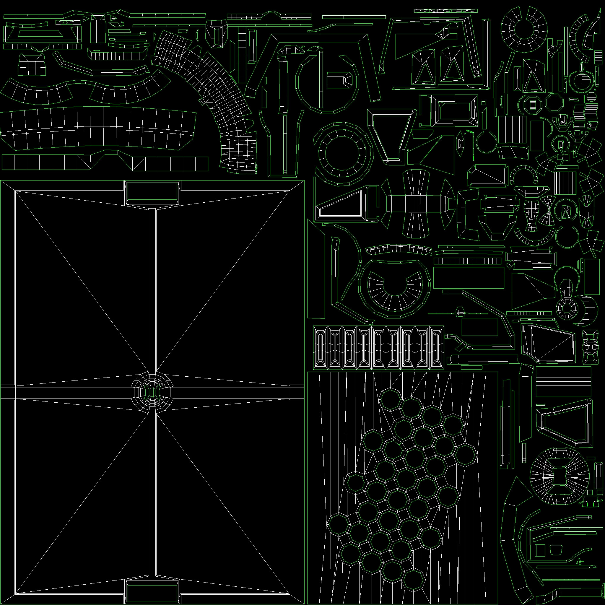 UVS of whole scene fit in 2048x2048