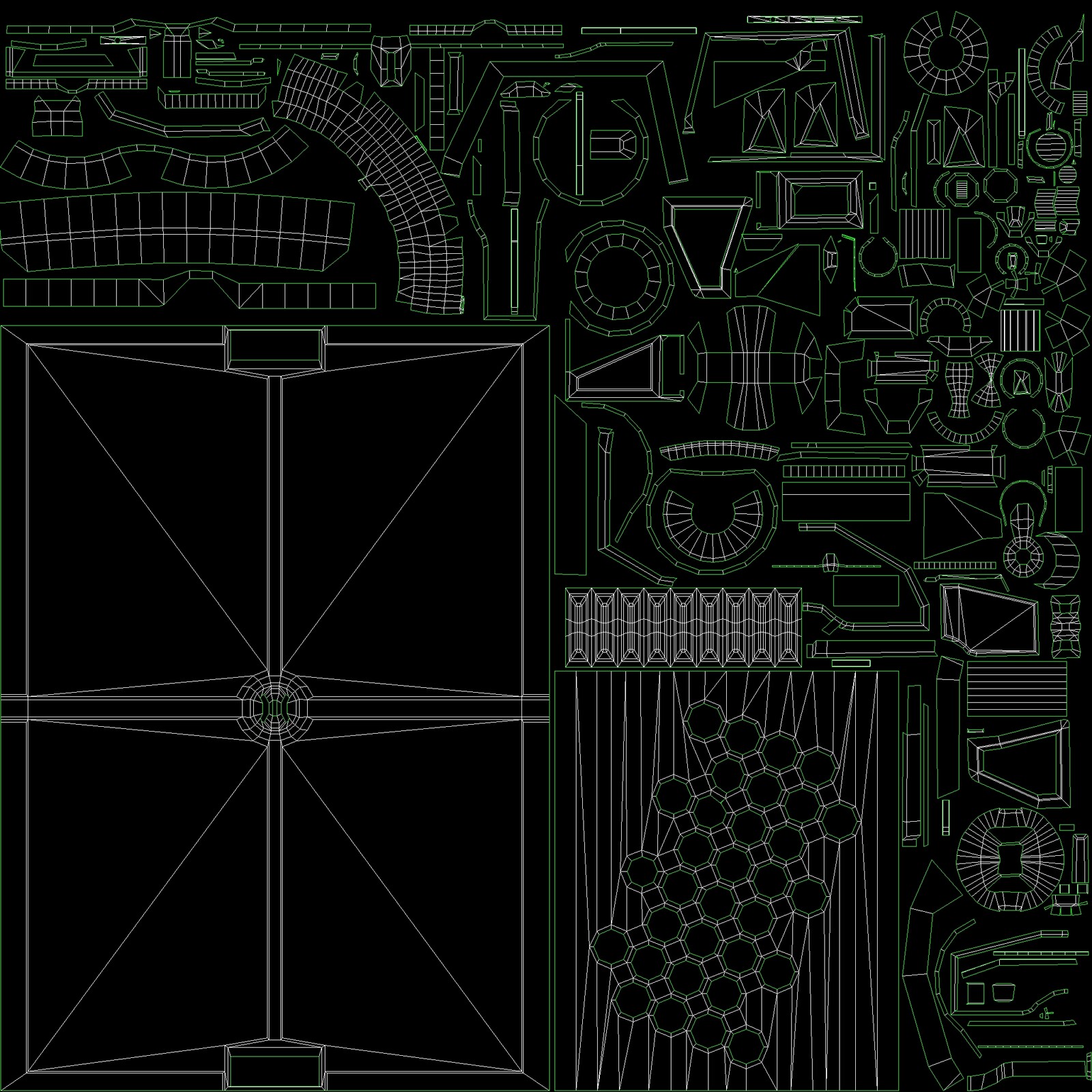 UVS of whole scene fit in 2048x2048