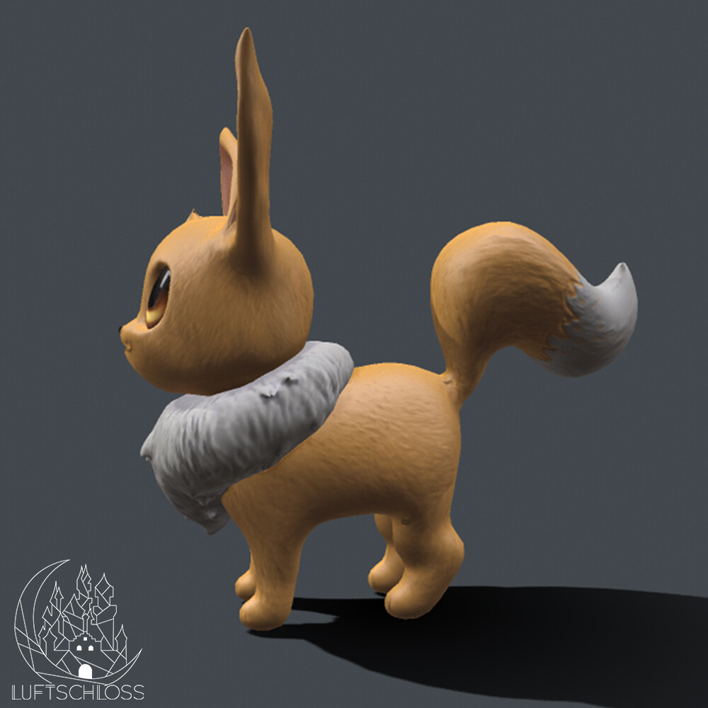ArtStation - 3D Zbrush Pokemon Eevee modeling