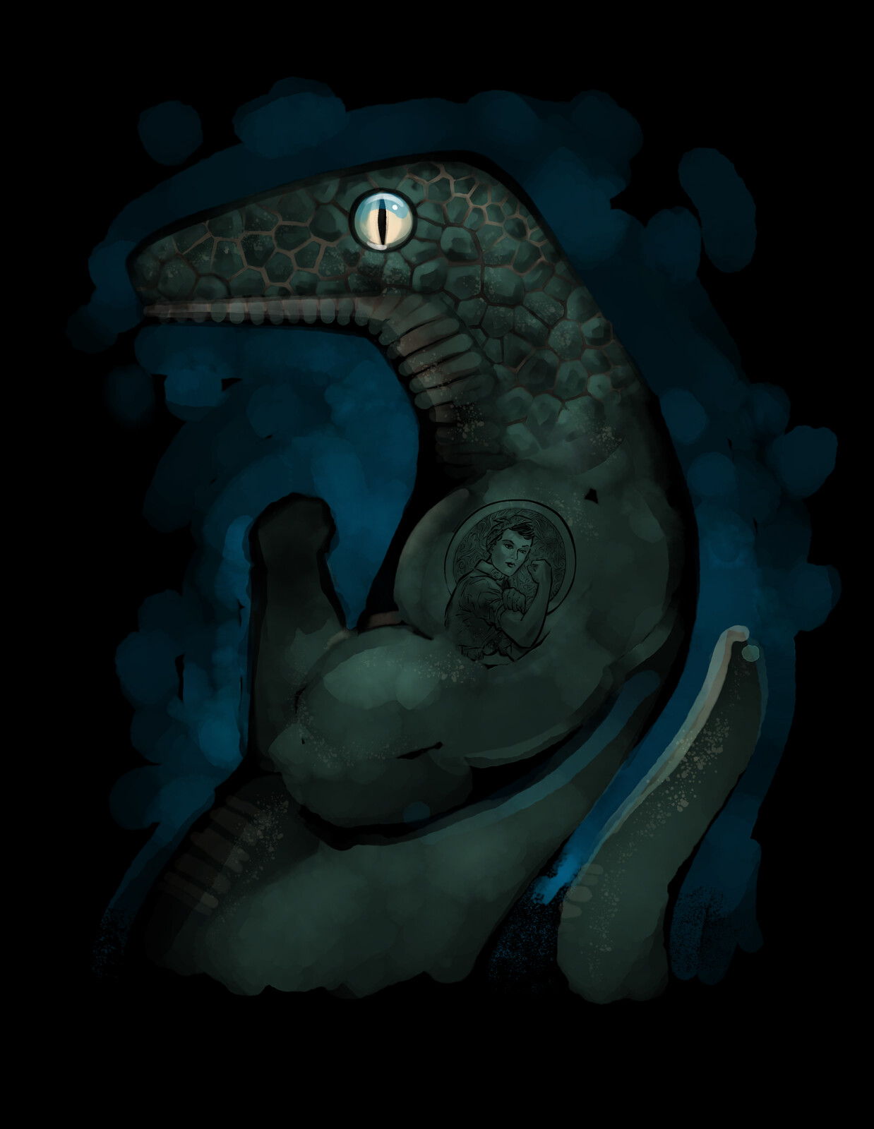 Dragon with the girl tattoo