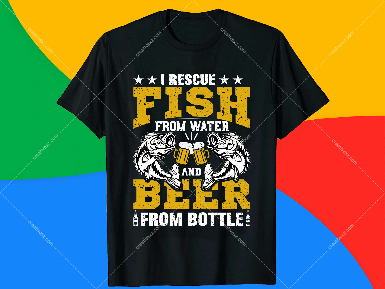 ArtStation - I Rescue Fish Form Water Fishing T-Shirt Design.