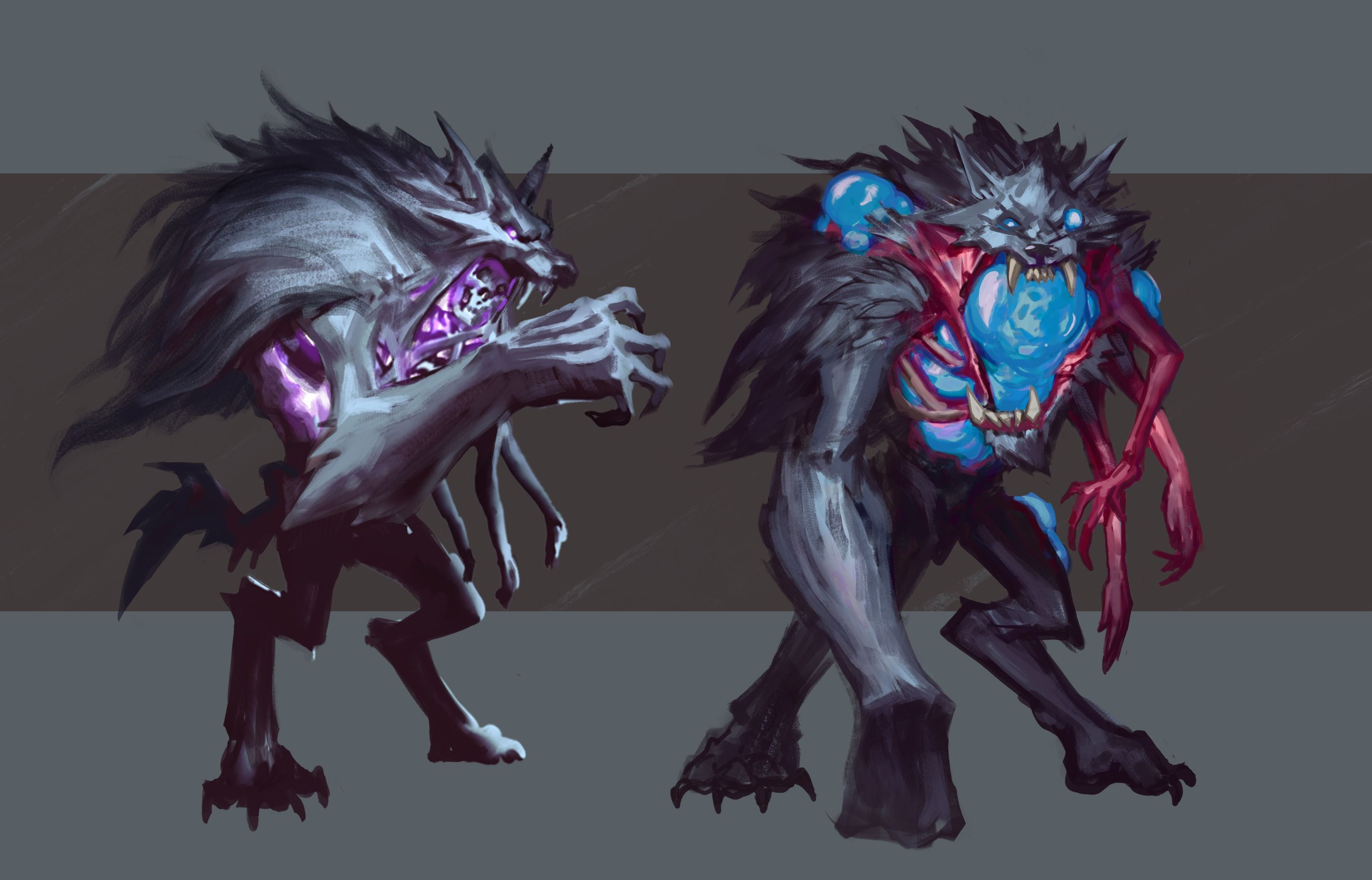 One version of the Werecharger with a giganto arm and a bunch of malformed human-y arms to grab the player with. Ended up being a little too extreme.