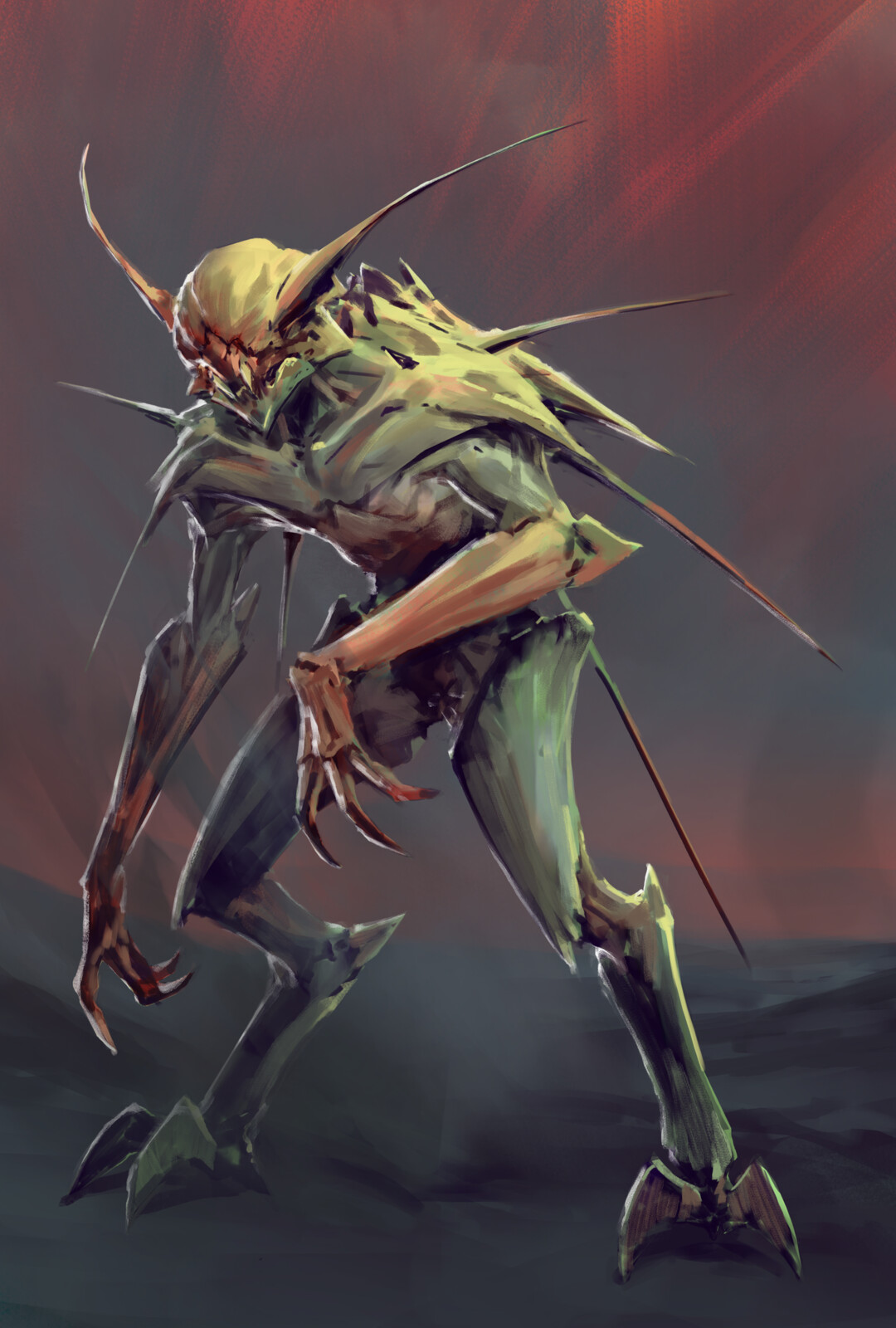 Before I joined, there was a vampire model already built (by AD, Wes Parker), but we briefly played with the notion of making insectoid vampires. Which got dropped pretty quick