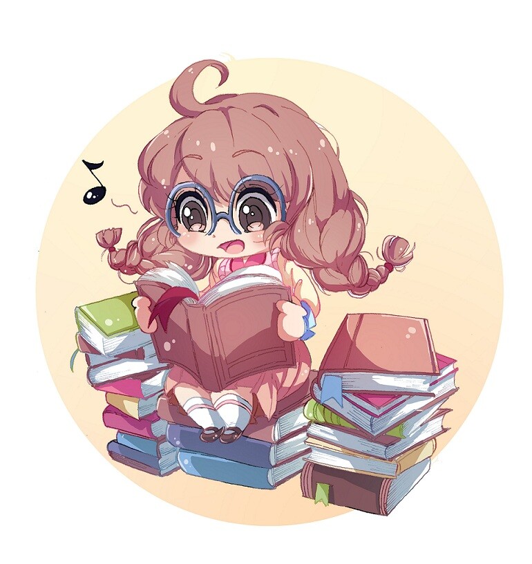 ArtStation - Book worm - Chibi