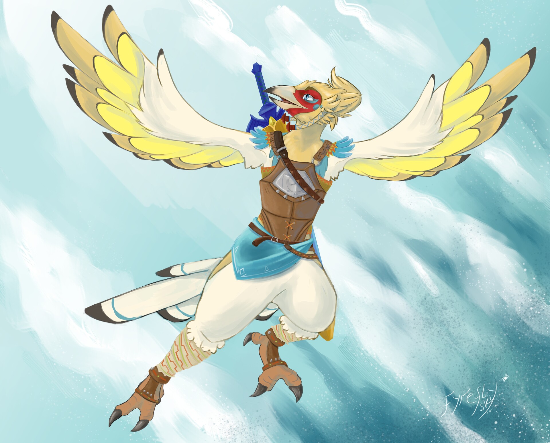 ArtStation Breath of the wild Rito link