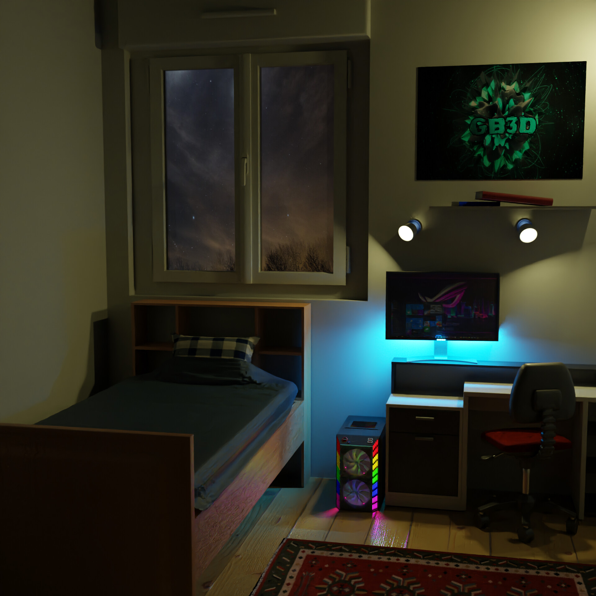 ArtStation - Conception Chambre Etudiant 3D