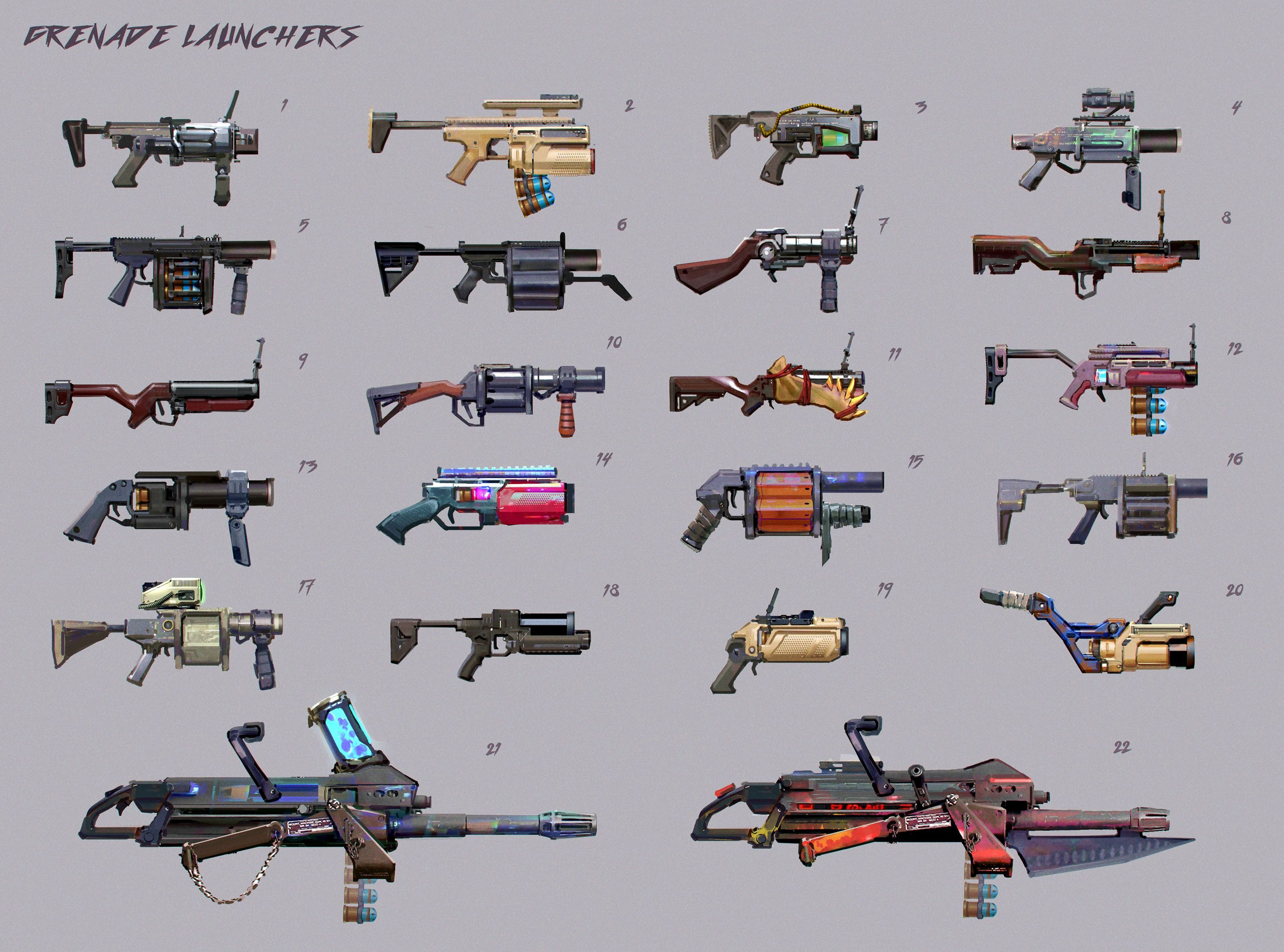 Grenade Launchers (really wanted to do the big mounted variants at some point)