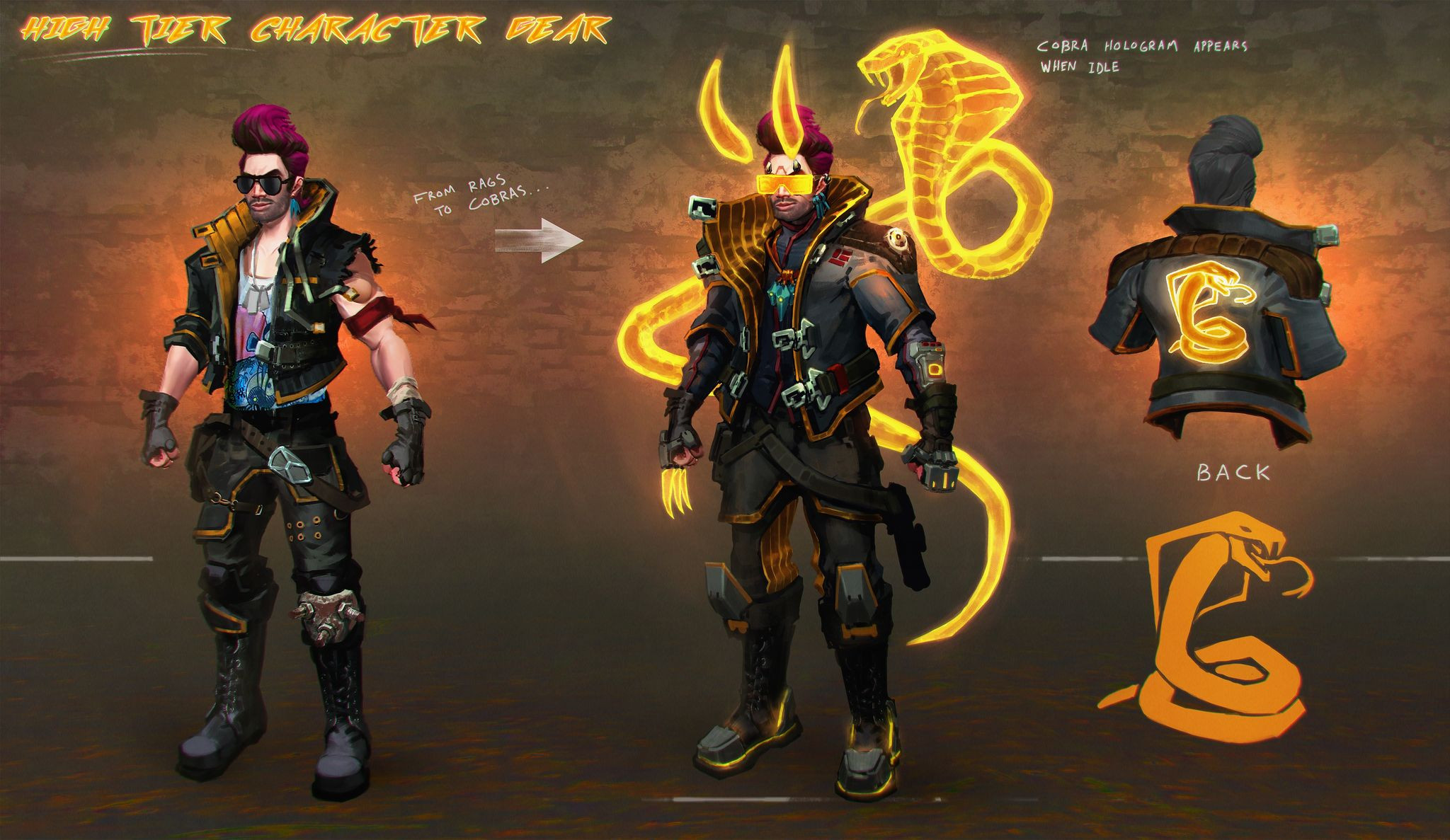 Concept for how that same outfit could be upgraded over time to make you look like an ultra-badass