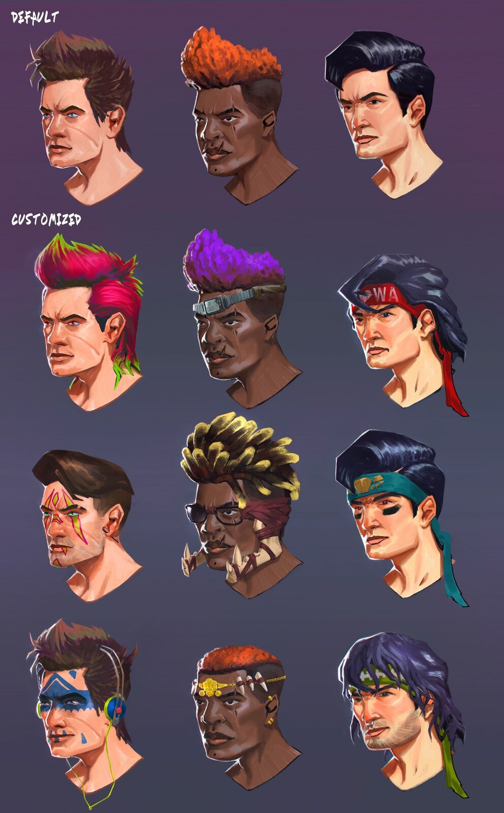 Male face options