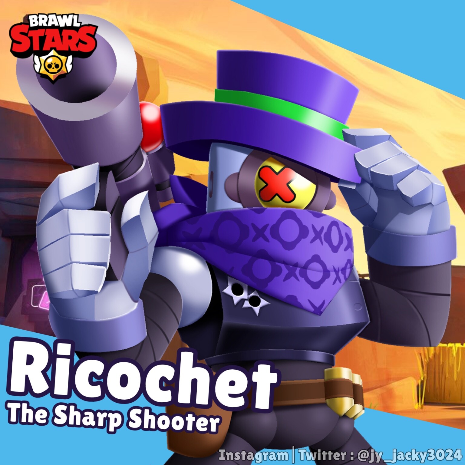 J Y Jacky Ricochet The Sharp Shooter Brawl Stars Fanart - riotchet brawl stars