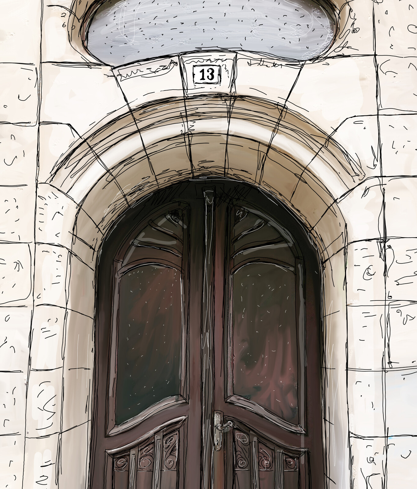 door nr 1, close-up