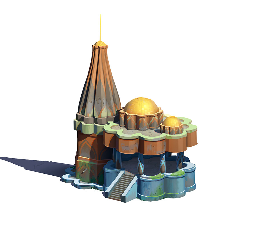 Initial building Design. Switched the colors in the final to make the building feel  a bit more realistic 