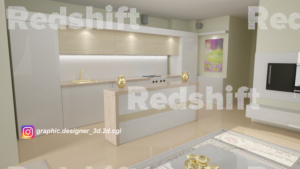 Artstation 3d Interior Design Living Room Kitchen Ammar Al Rahmawi