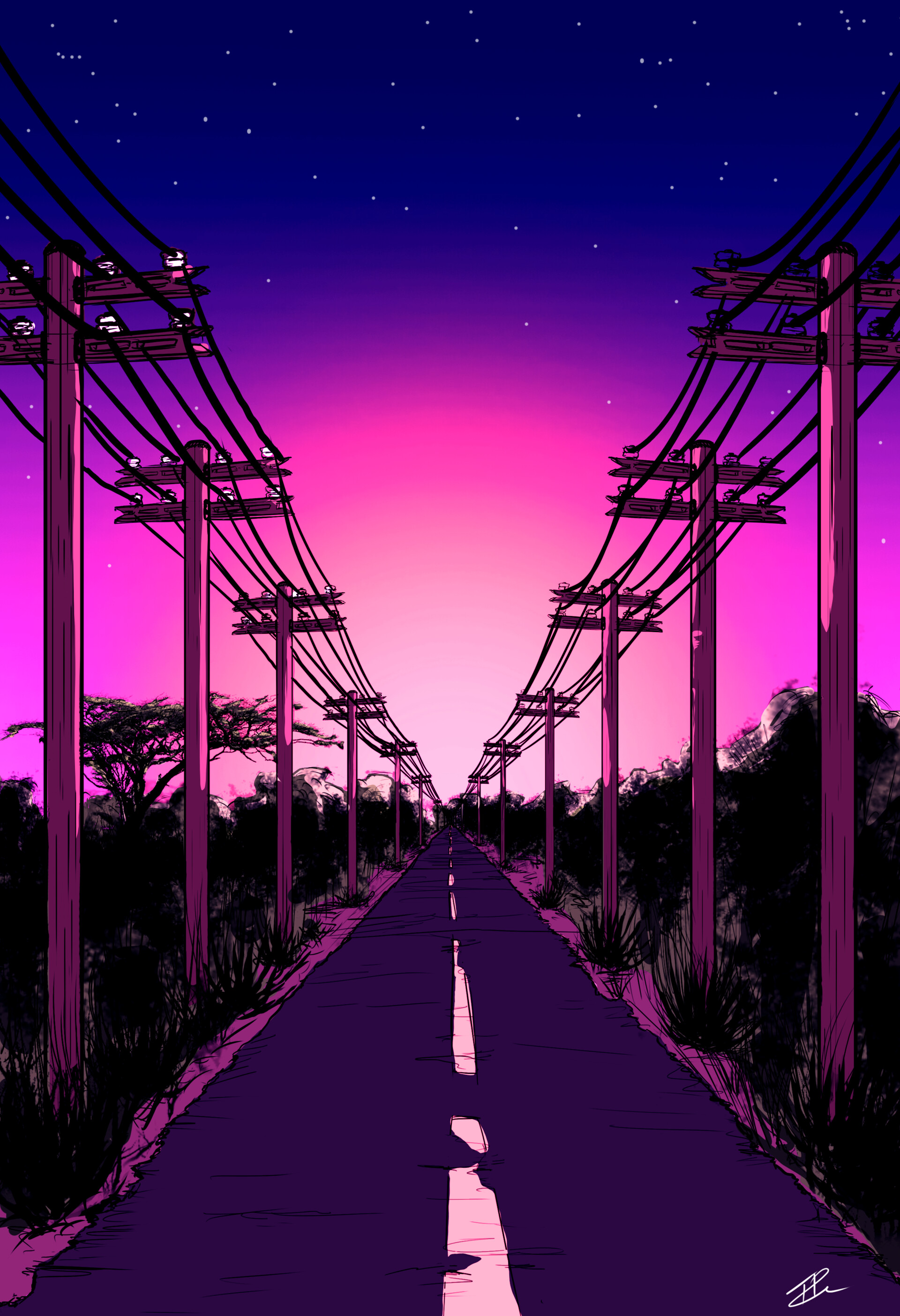 ArtStation Good old Country Road