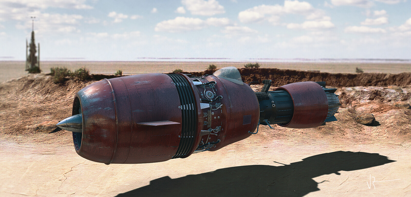Red paintwork, weathered