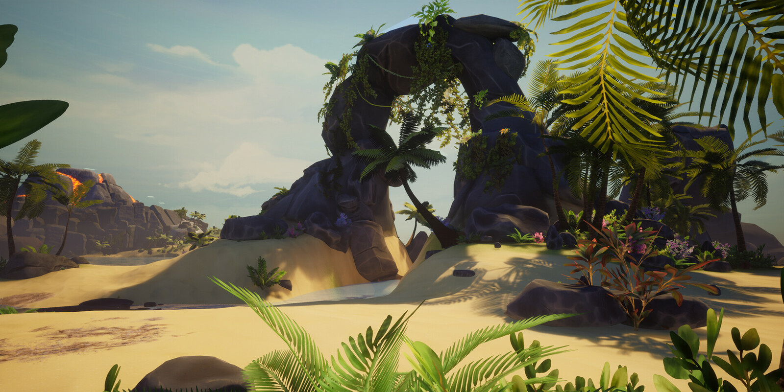 The Beach level was our 2nd environment for the project. I assisted in the set dressing of the two main islands and the volcano island, as well as continued to create props to fit this environment.