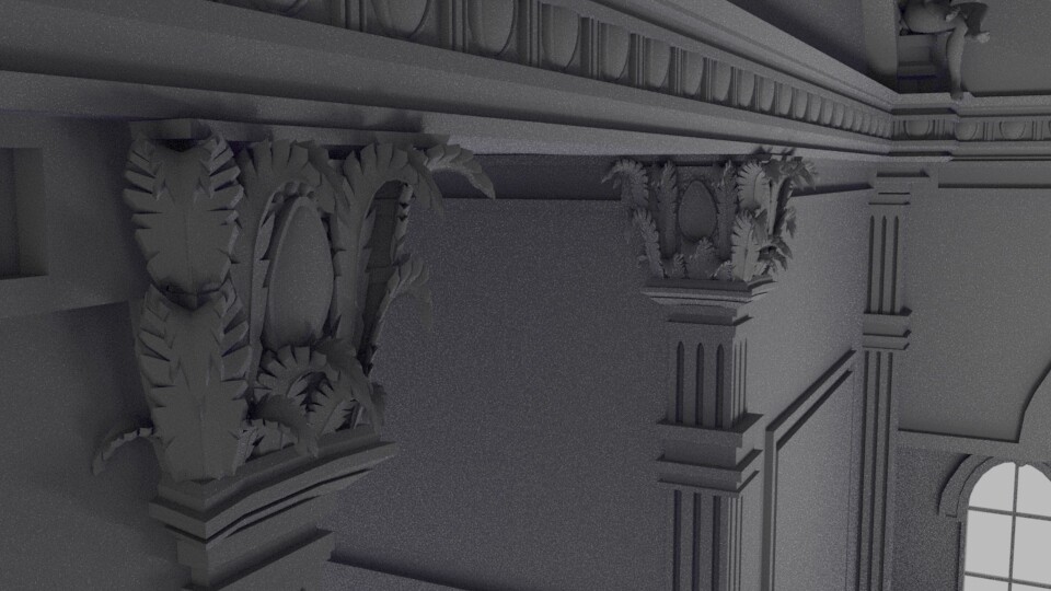 Close up for the top of the columns. 