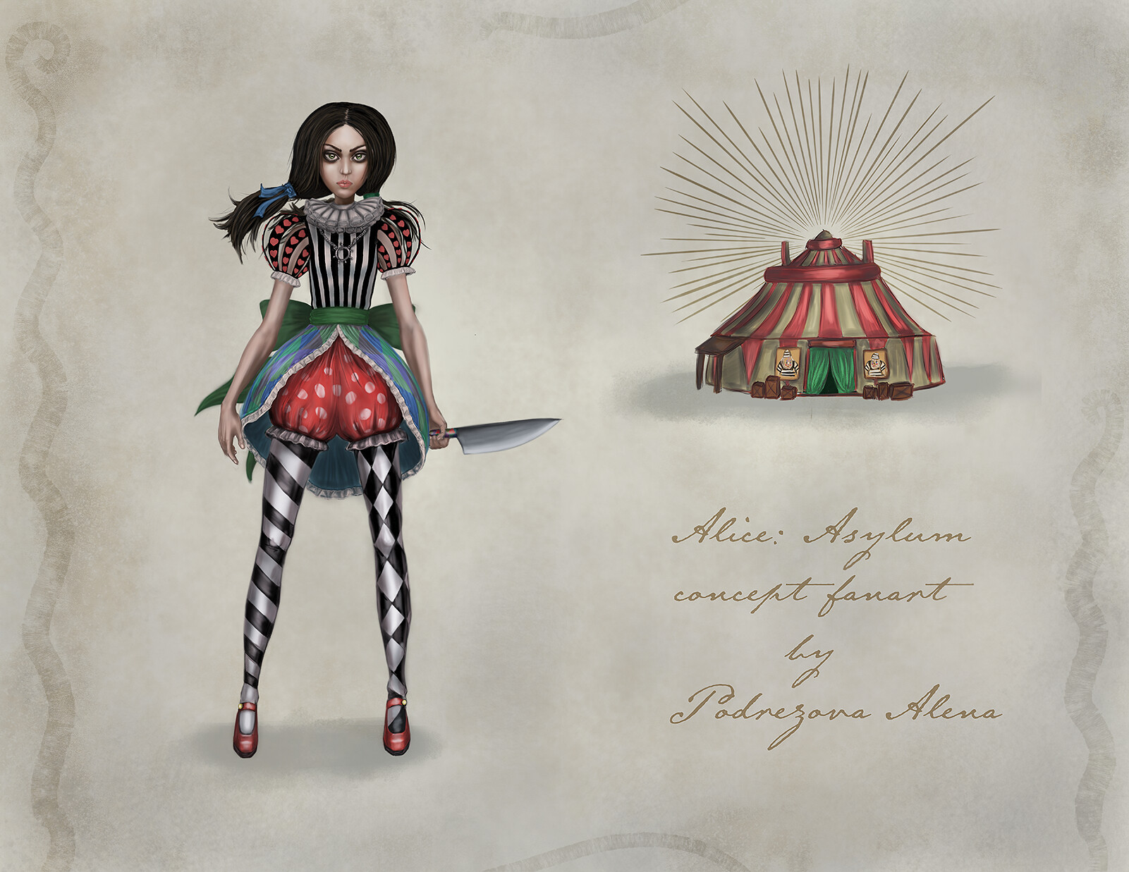 Artstation Alice Asylum Concept Fanart Alena Podrezova