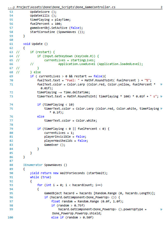 Anirudh Bandaru - Space Shooter Scripting C#