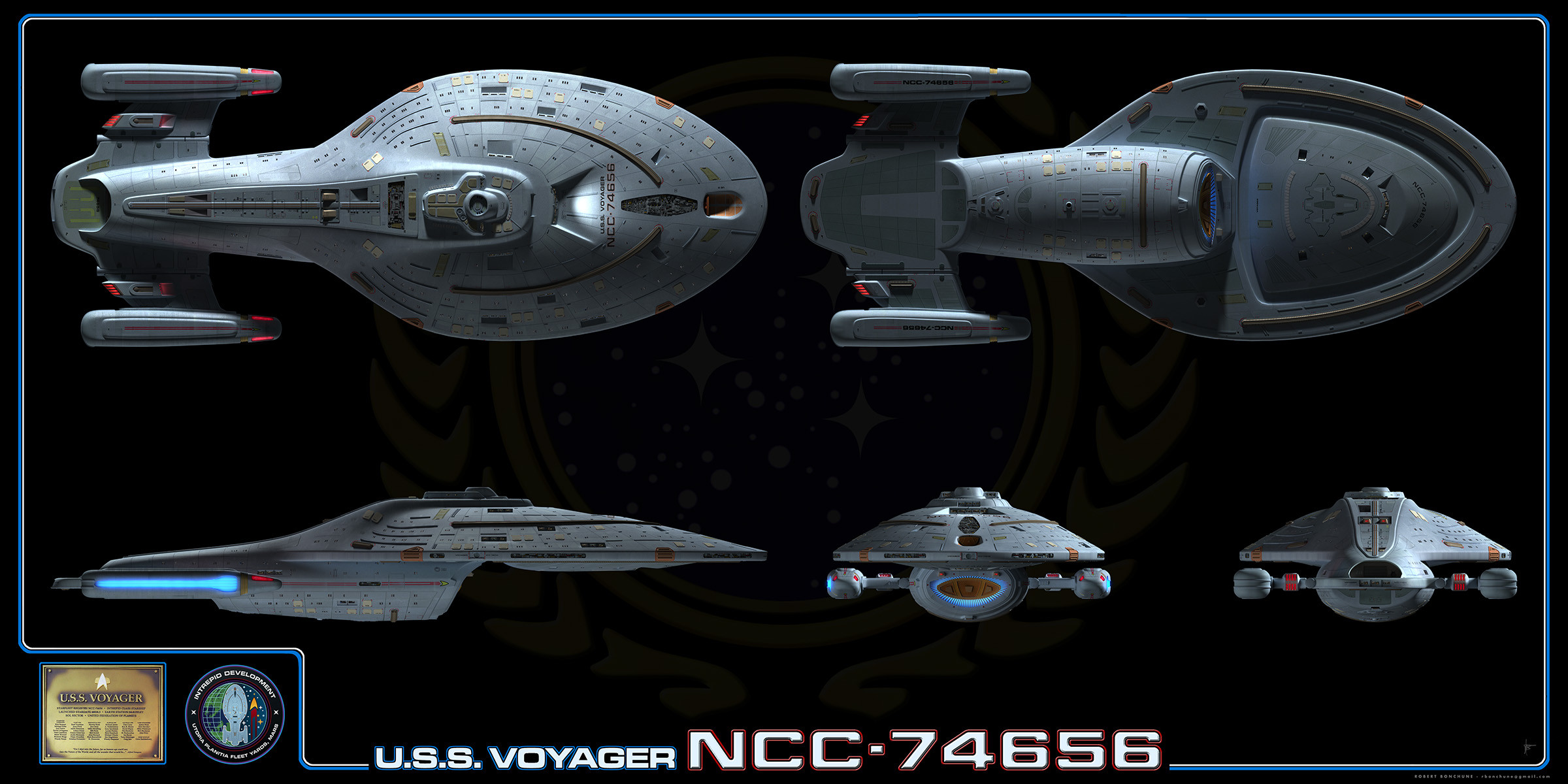 ArtStation - U.S.S. Voyager (Star Trek: Voyager), image size:2400x1200