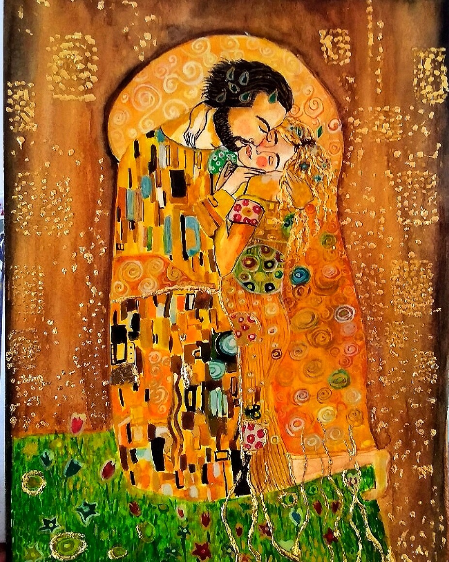 ArtStation Beso en acuarela con el