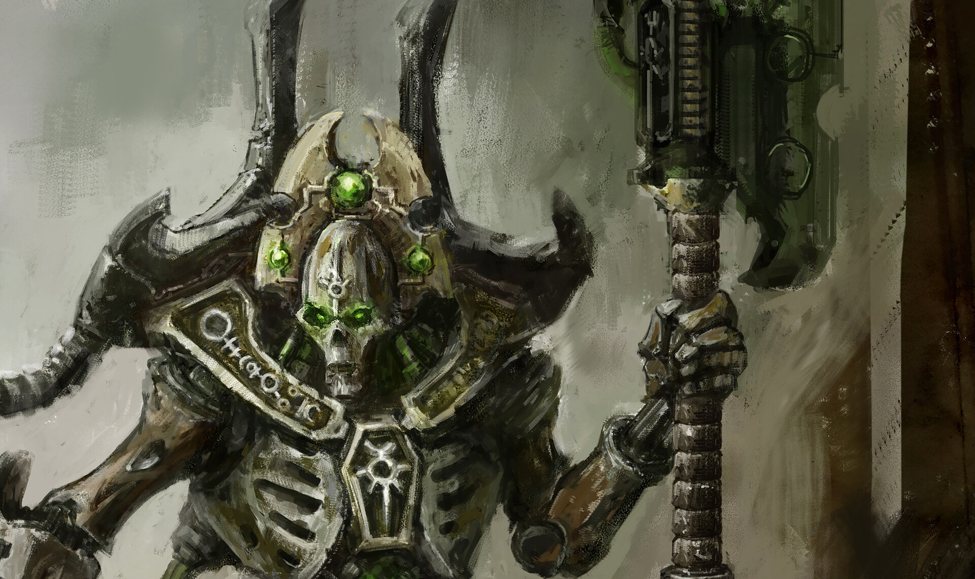 Warhammer 40K Necron Overlord Art Artstation Necron Overlord Dmitry Brushray necron overlord dmitry brushray