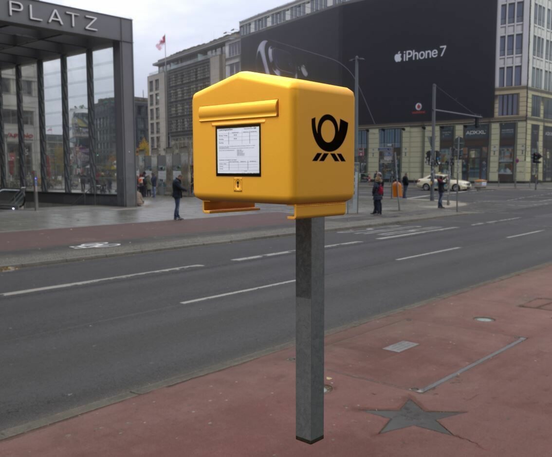 Dennis Haupt 3dhaupt Public Mailbox 1 Low Poly And High Poly