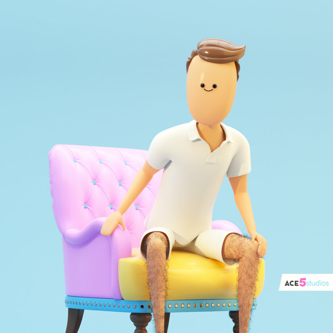 A more colorful chair for mr. 5J Cinema 4d Character - C4D rig