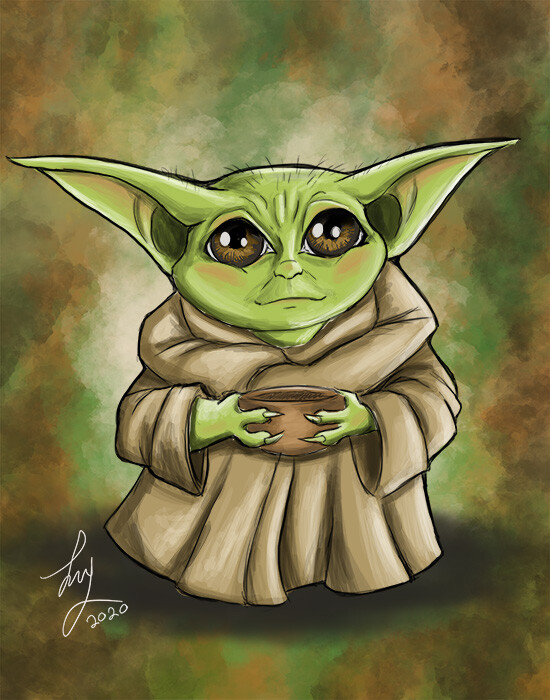 How To Draw Baby Yoda  The Mandalorian 