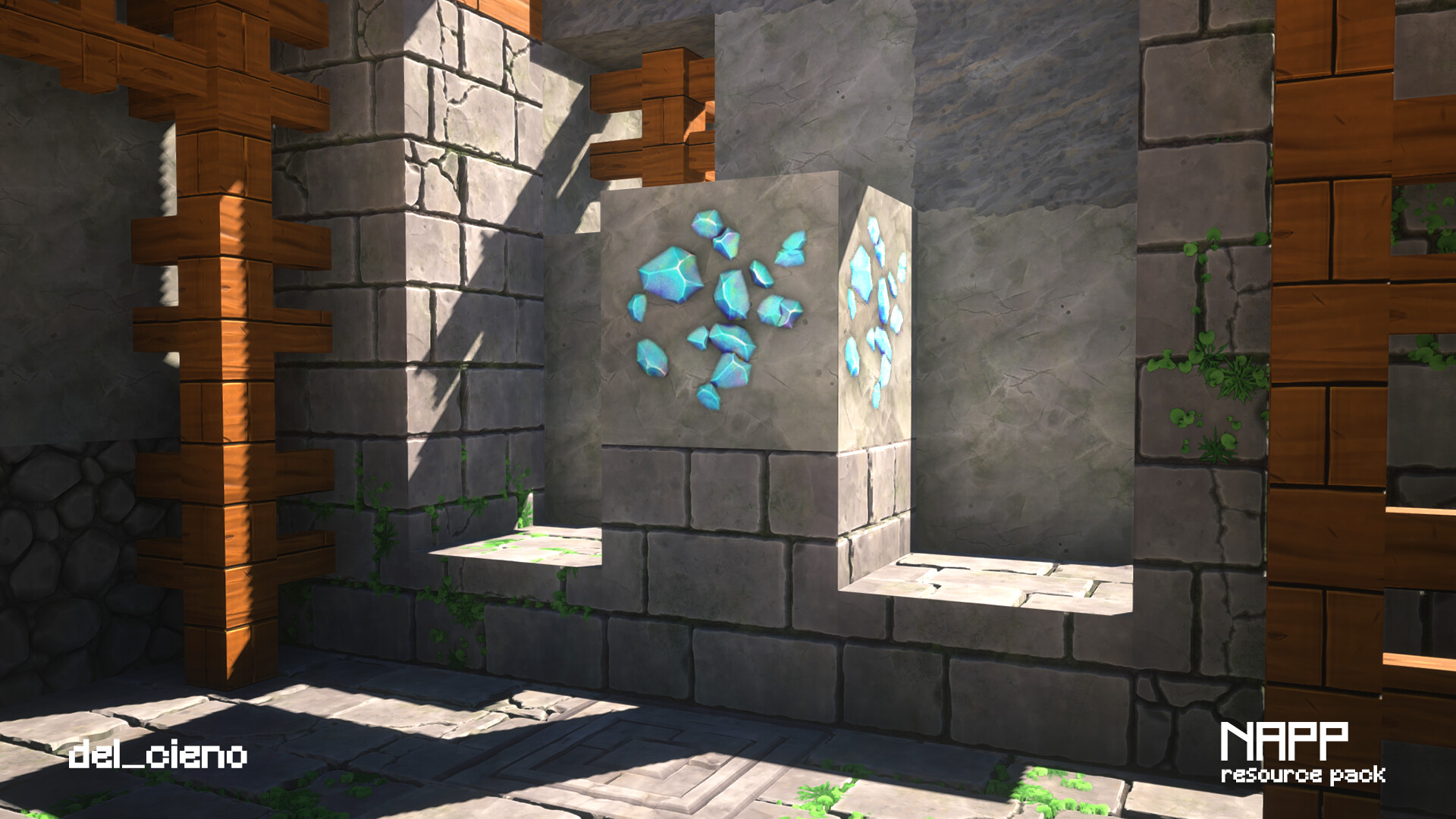 Artstation Diamond Ore Napp Minecraft Resource Pack Miguel Galvan