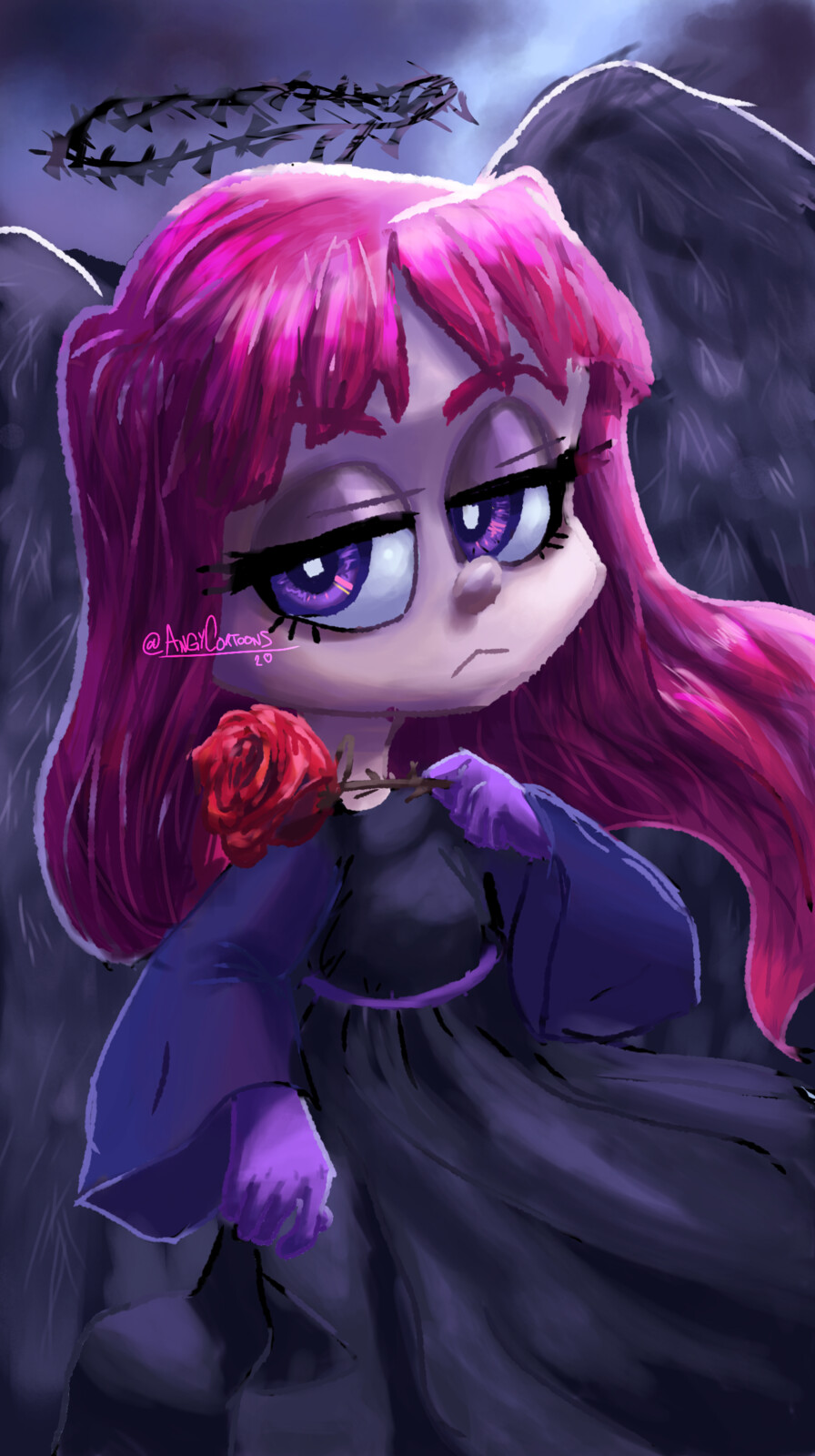 Artstation Dark Angel Red Fanart Angy Cortoons