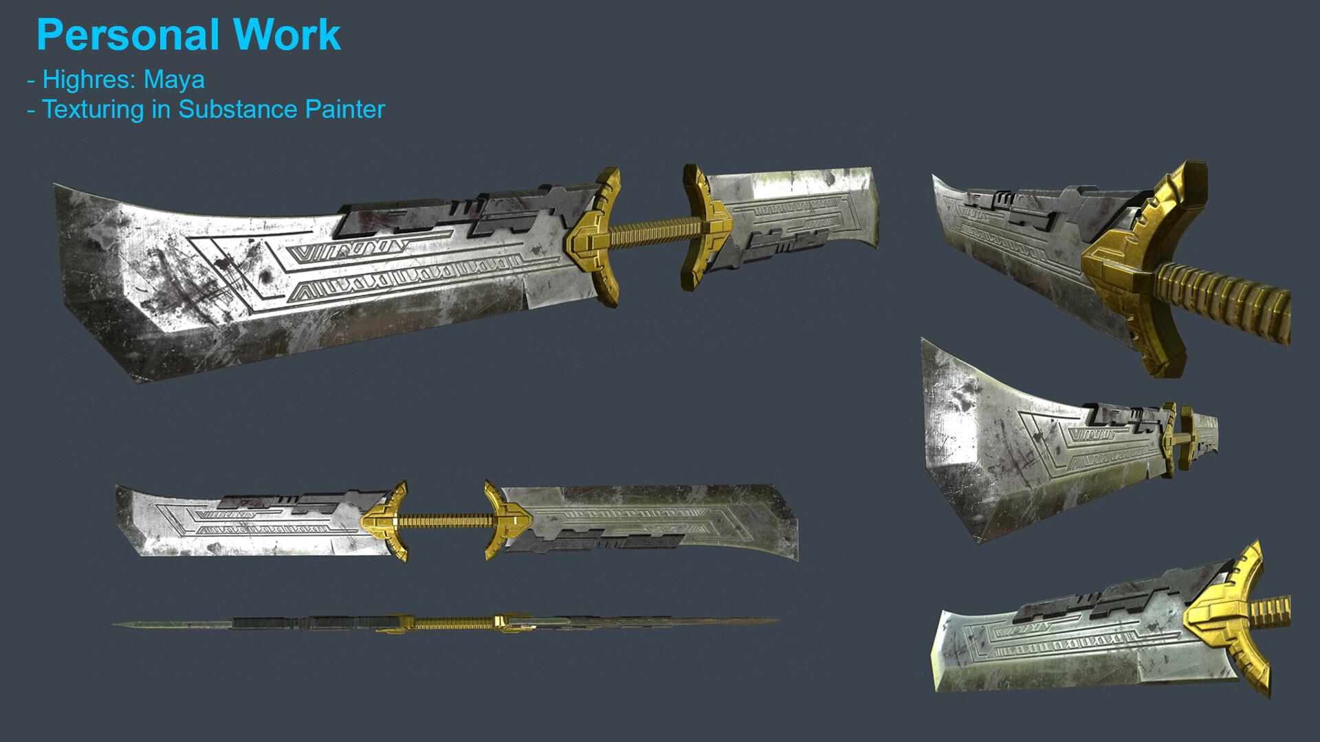 Artstation Thanos Double Bladed Sword Liem Mai