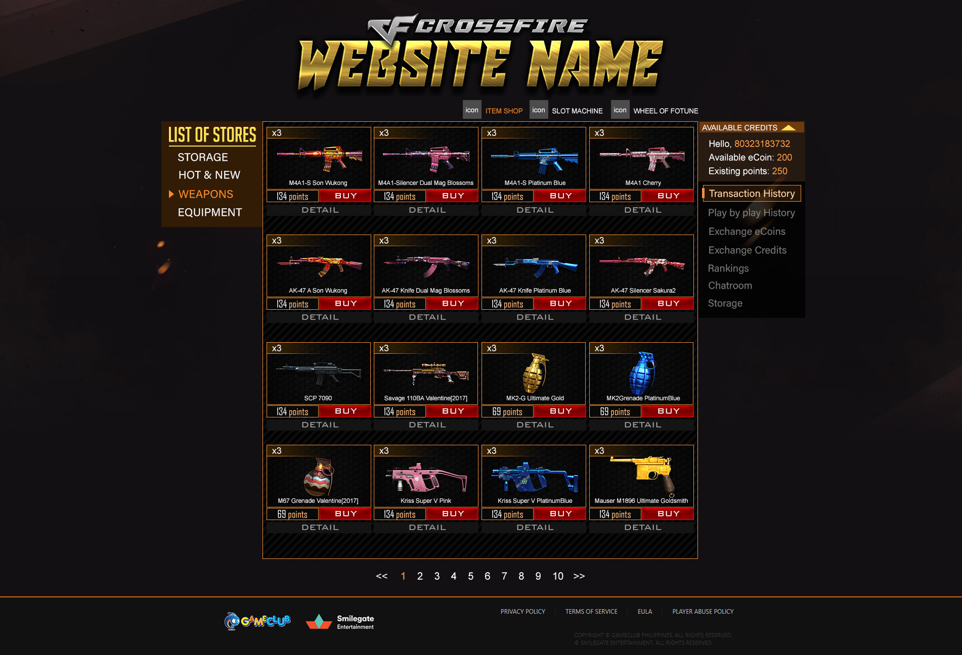 Shop casino cf free