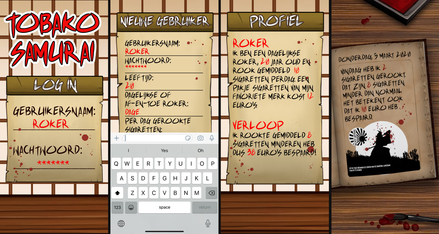 Screenshots of the app