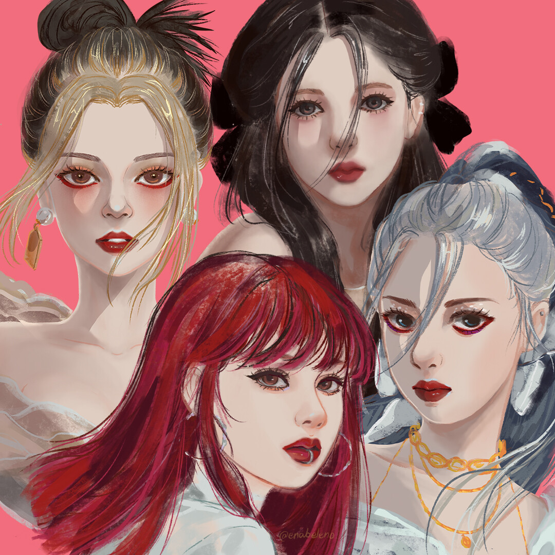 Artstation How You Like That Blackpink Timelapse Painting Ena Beleno