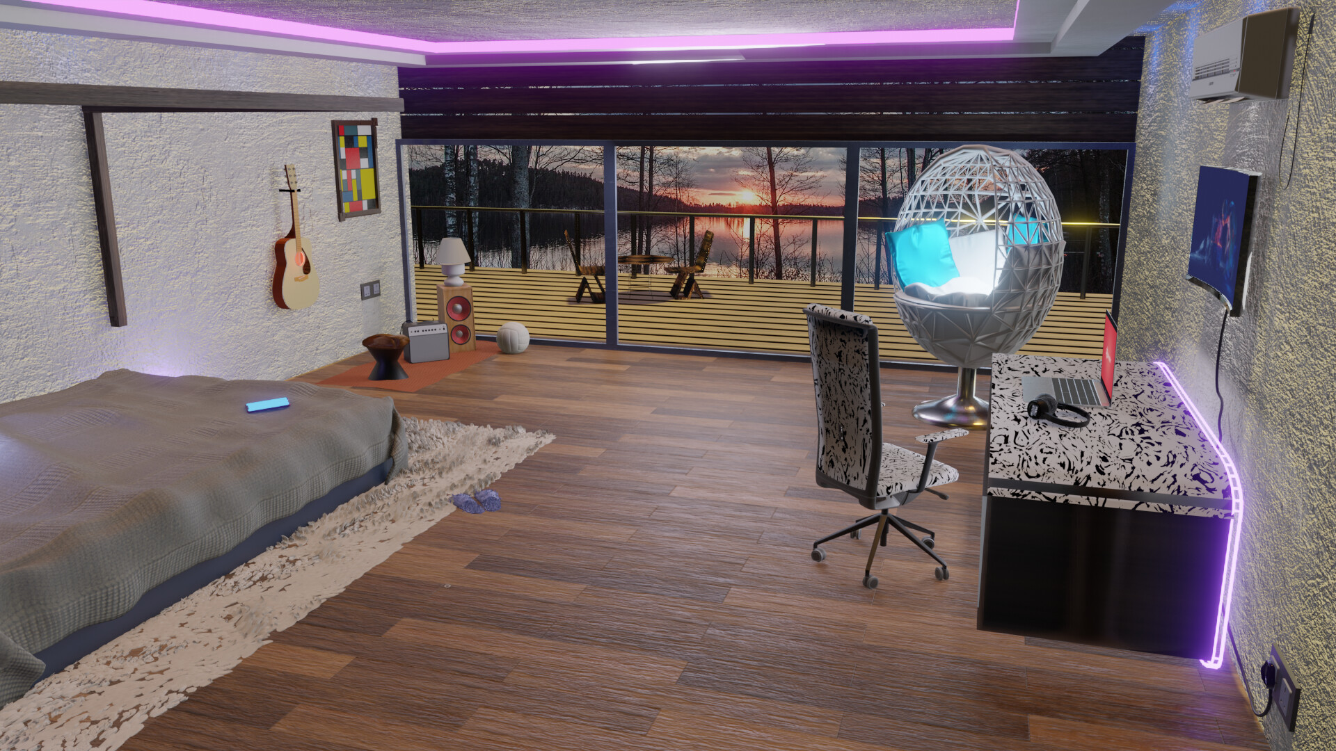 ArtStation 3D Dream Bedroom Concept Design