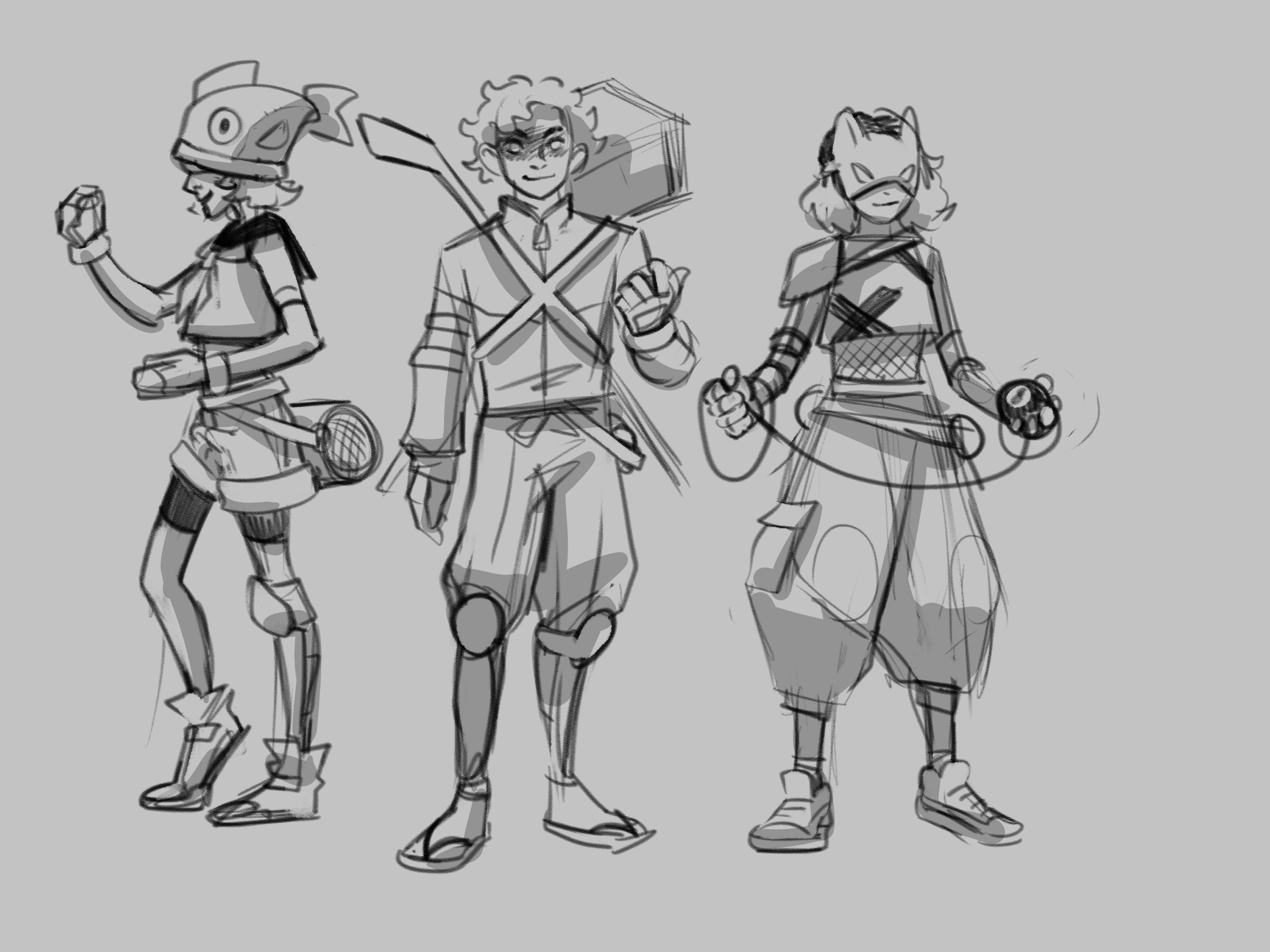 More characters iterations, but with a younger vibe to them. Always thinking about the weapons while doing them.