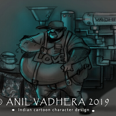 ArtStation - Cartoon Character Mota Bhai -Design by Anil Vadhera