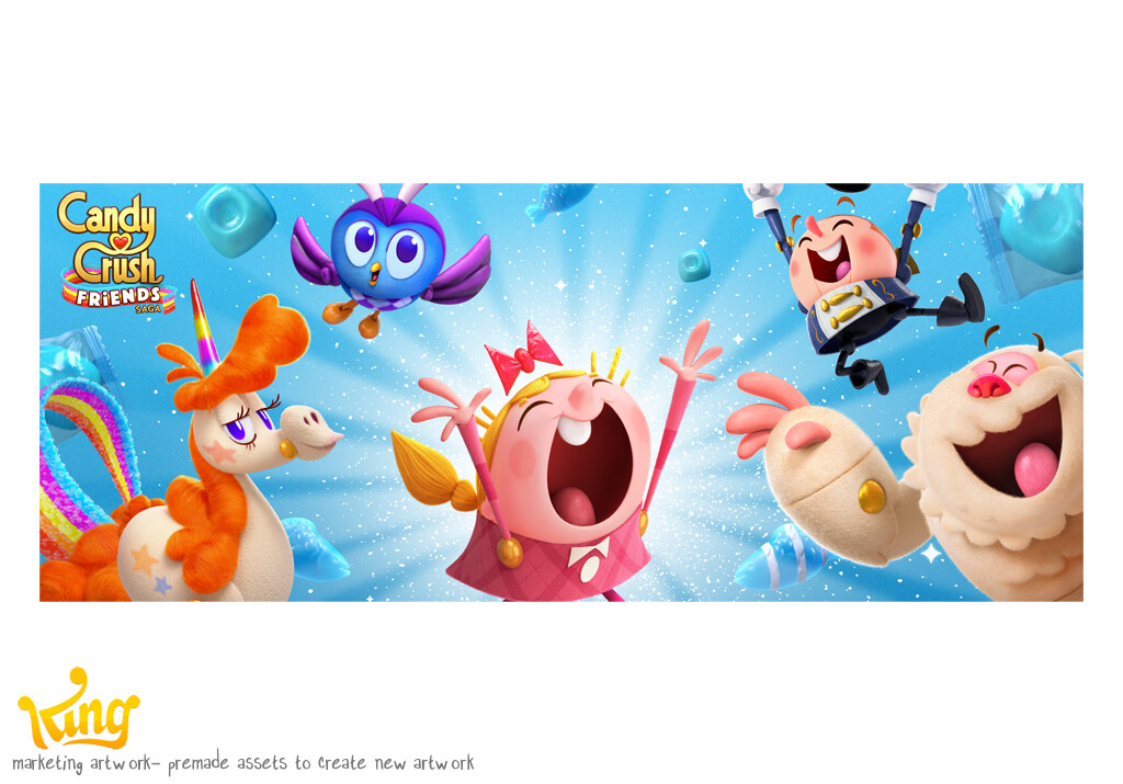 marketing banner for Candy Crush Friends Saga. made using previously created assets