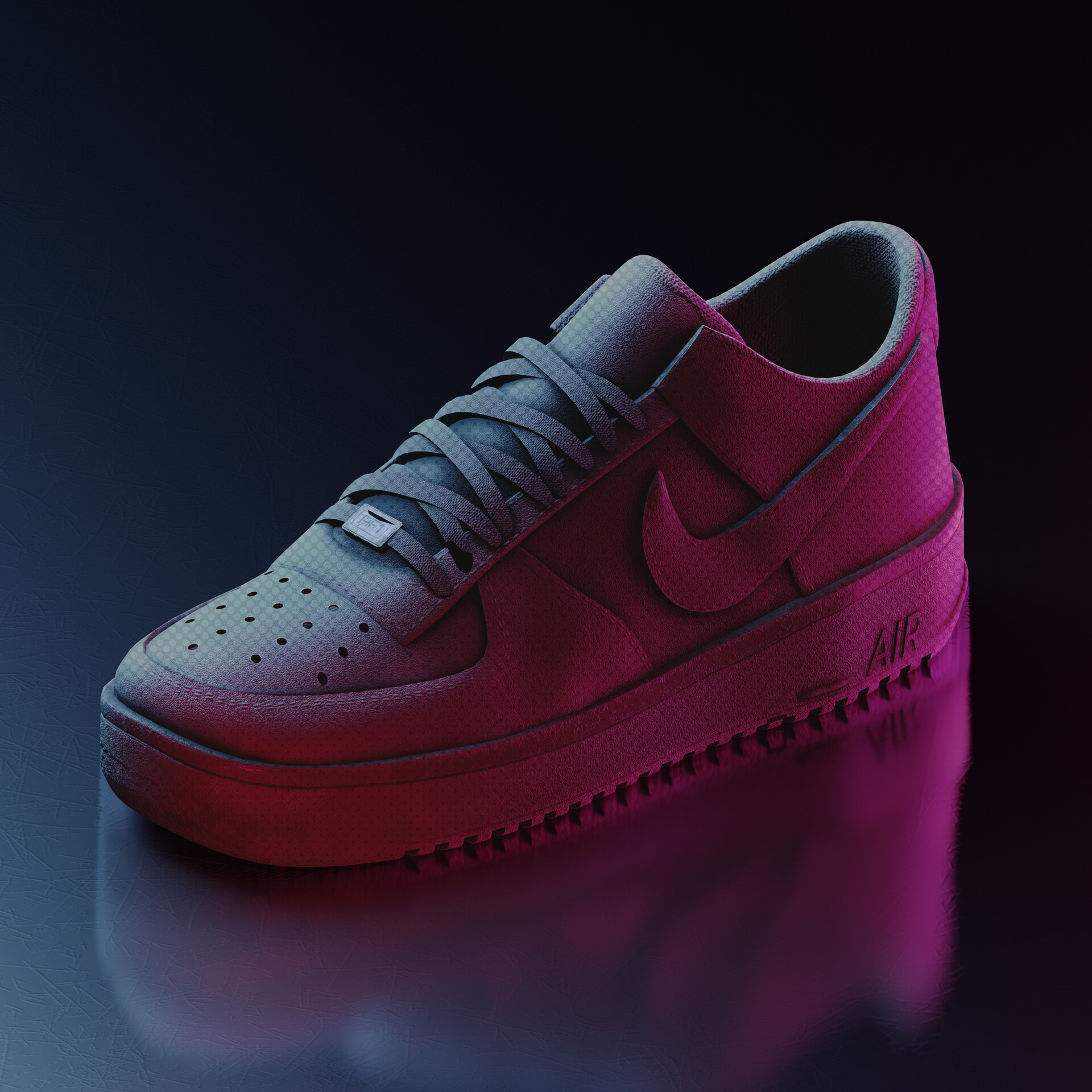 air force 1 pixel red