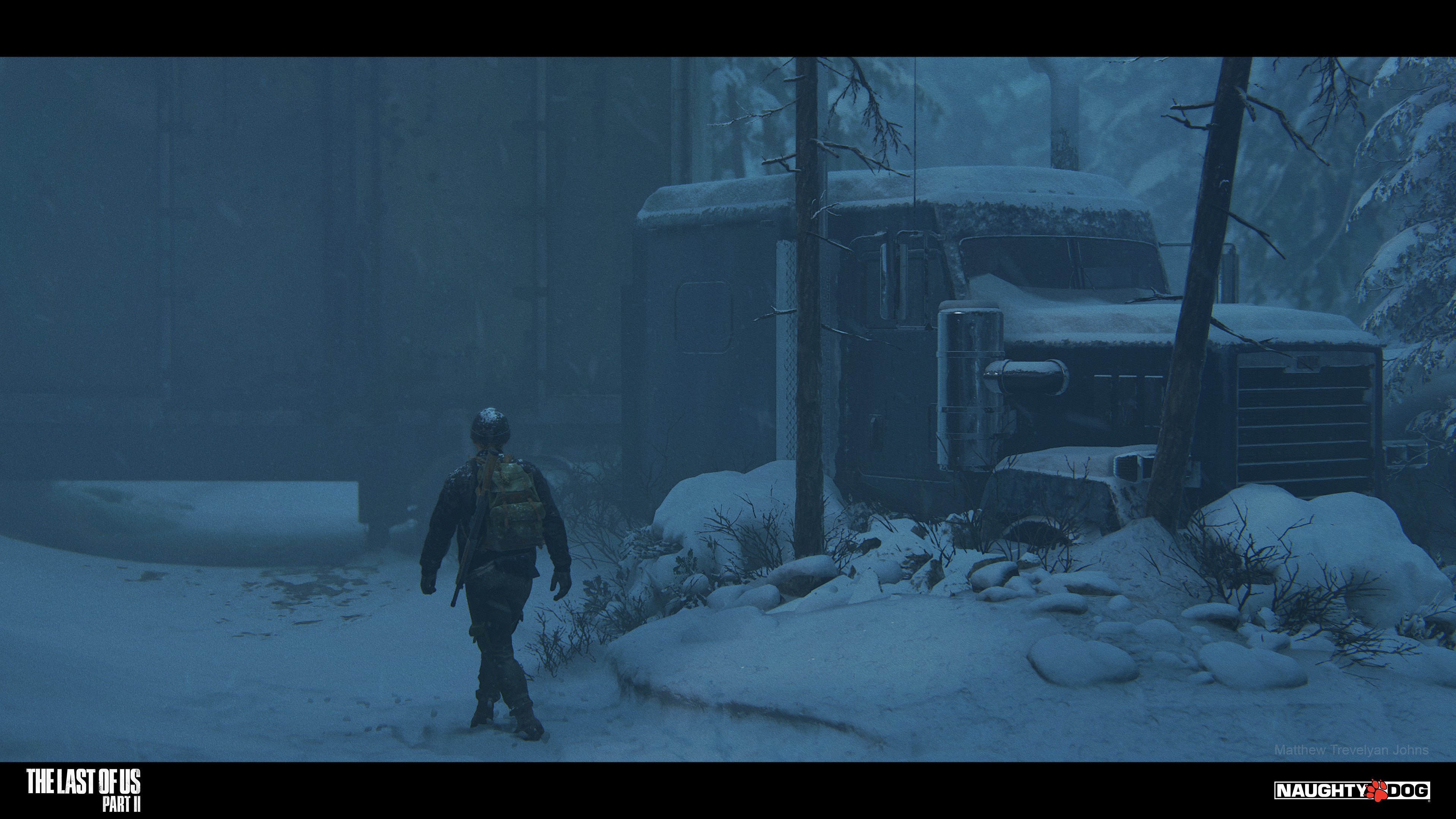 I loved this dark, foreboding area of the game, the environment artists did a great job placing the vehicles and building the snow drifts up and around them. Environment artists were Julian Elwood and Jeremy Huxley plus others in supporting roles