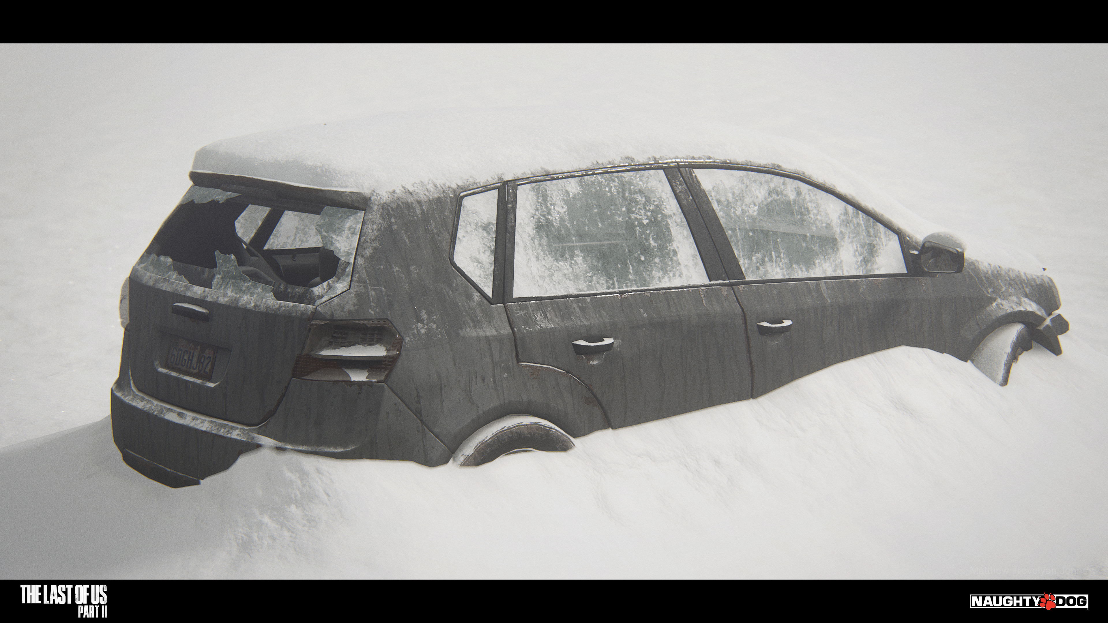 The is a nice example of the final 'look' that I created for the snow vehicles. The vehicle model was shared between all 'looks' but the shader treatment and 'snow-kit' made these suitable for our snowy levels
