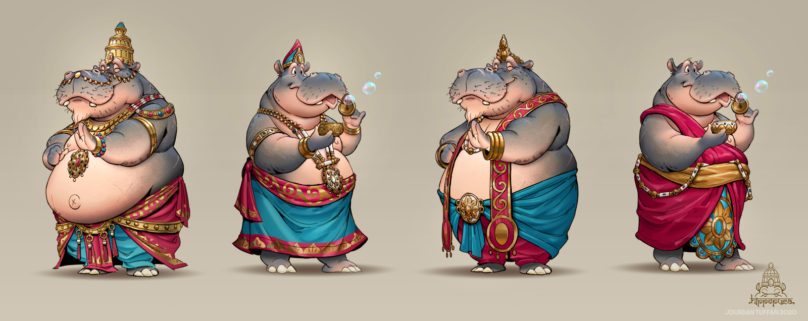 The peaceful hippo monks that once dwelled in Hippopura. The elder monks wear more ornate robes, whereas the younger devotees wear more modest ones.