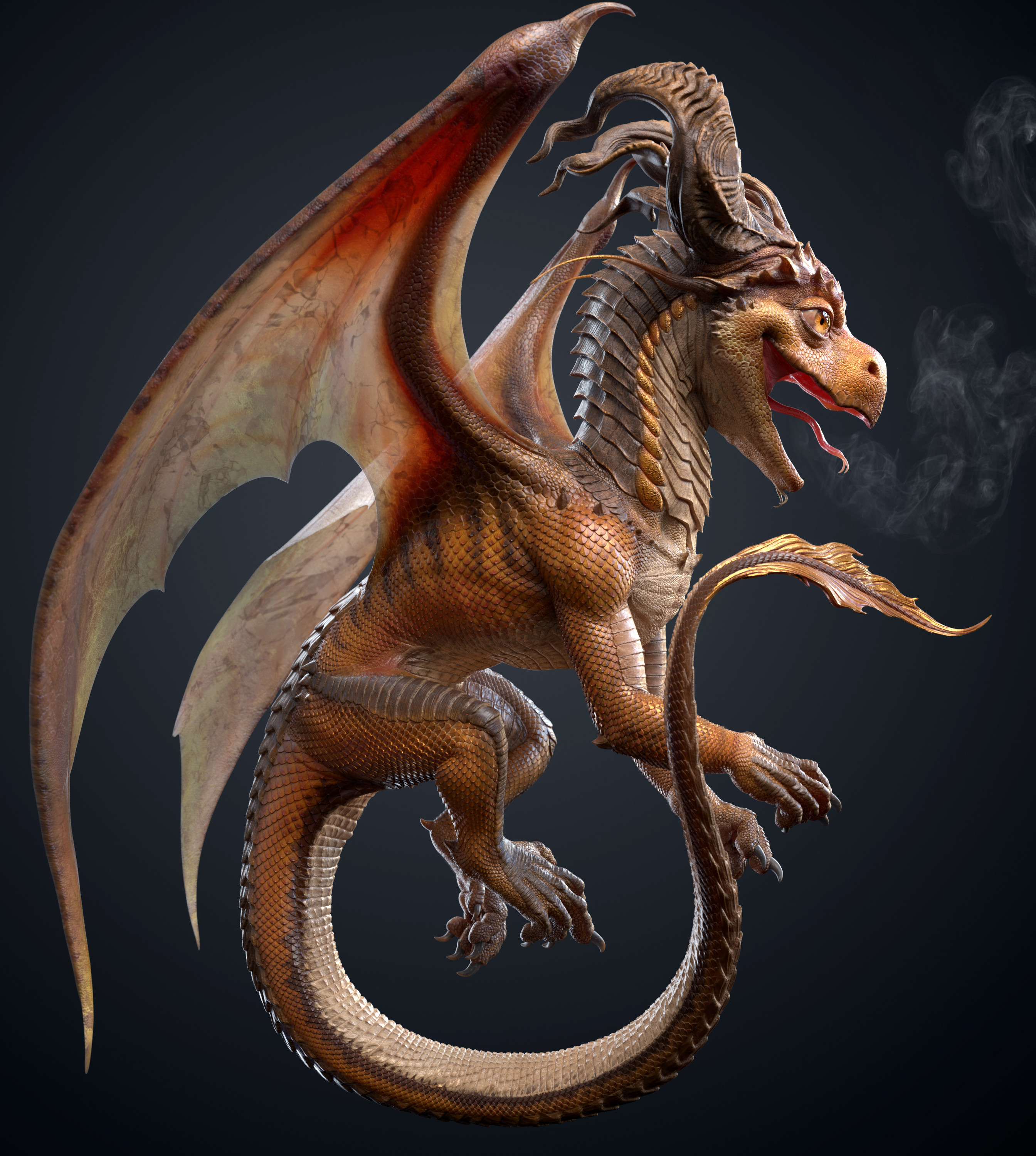 3D Dragon Graphic with Intense Realism · Creative Fabrica