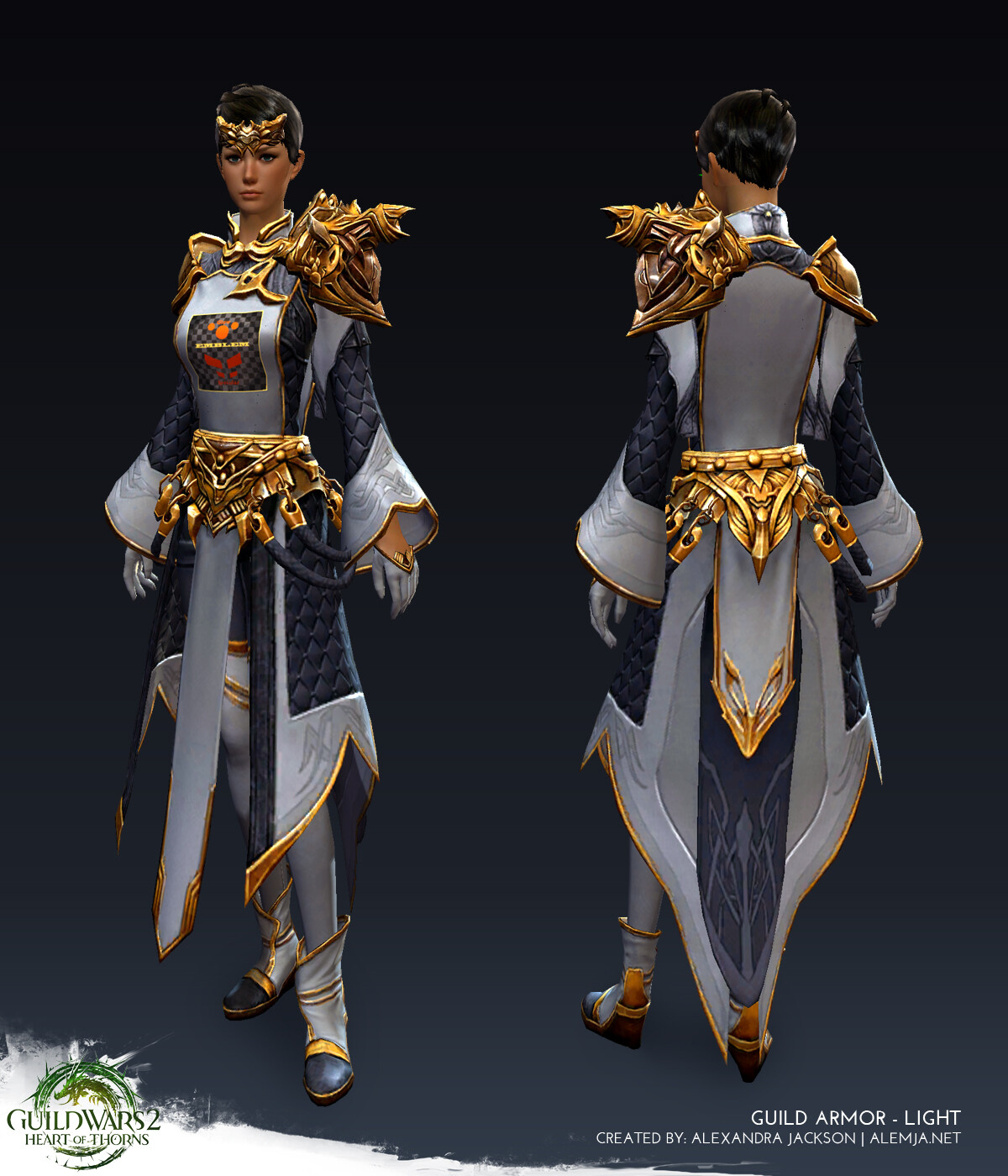 Worked on the armor game ready model and texures. This set was for Guild Wars 2 Heart of Thorns